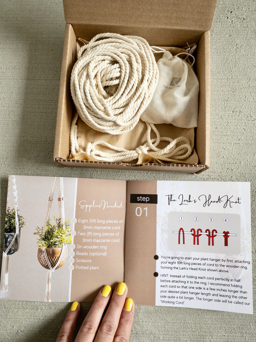 lowe's hanging planter DIY Macrame Plant Hanger Kit – The Knottery