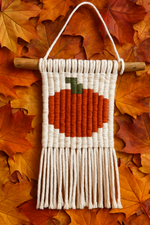 Load image into Gallery viewer, Home &amp; Garden Show: Macrame Mini Pumpkin Wall Hanging
