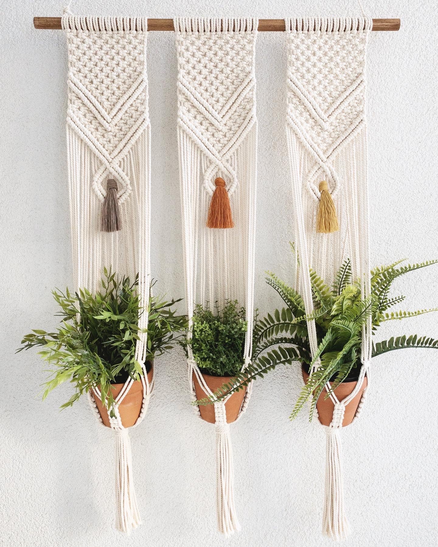 trio hanging planter Wall Hanging Plant Hanger Trio
