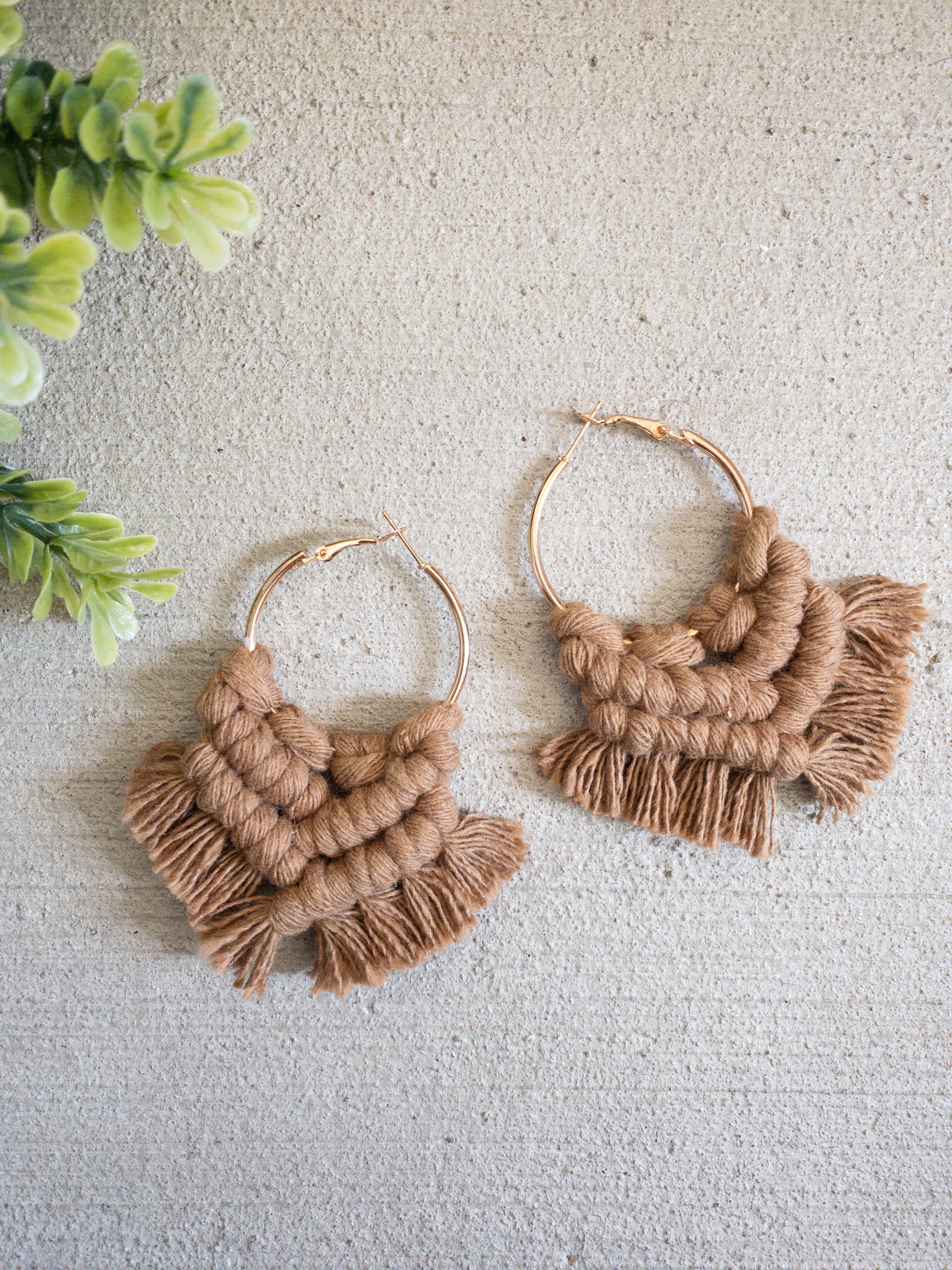 Shop Fringe Fan Hoop Drop Earrings for Women from latest collection at  Forever 21  510433