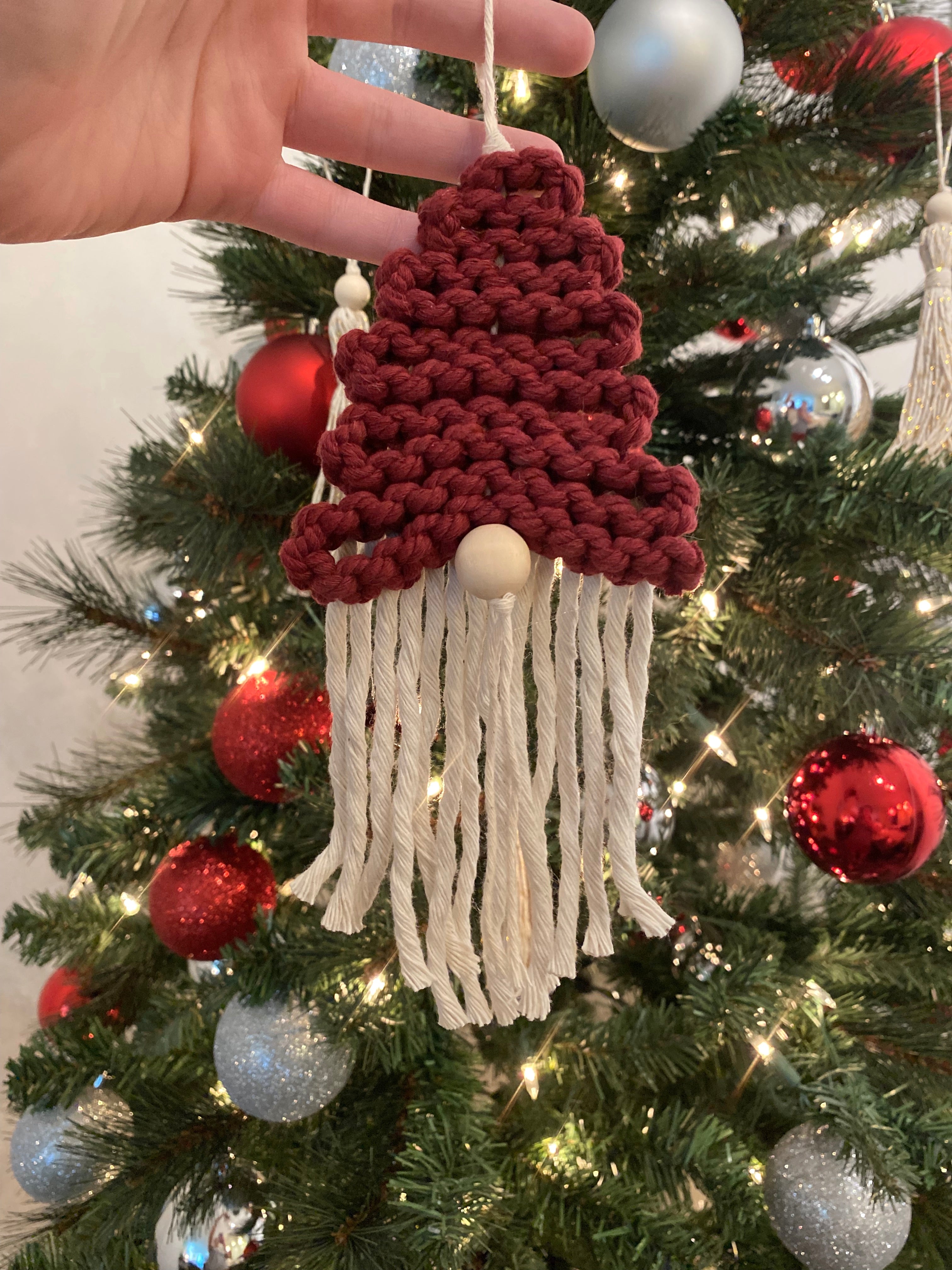 Macrame Gnome Ornament